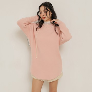 休閒寬版圓擺毛衣-粉【KT224149】