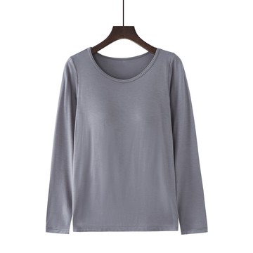 莫代爾柔軟涼感長袖Bra T-深灰色