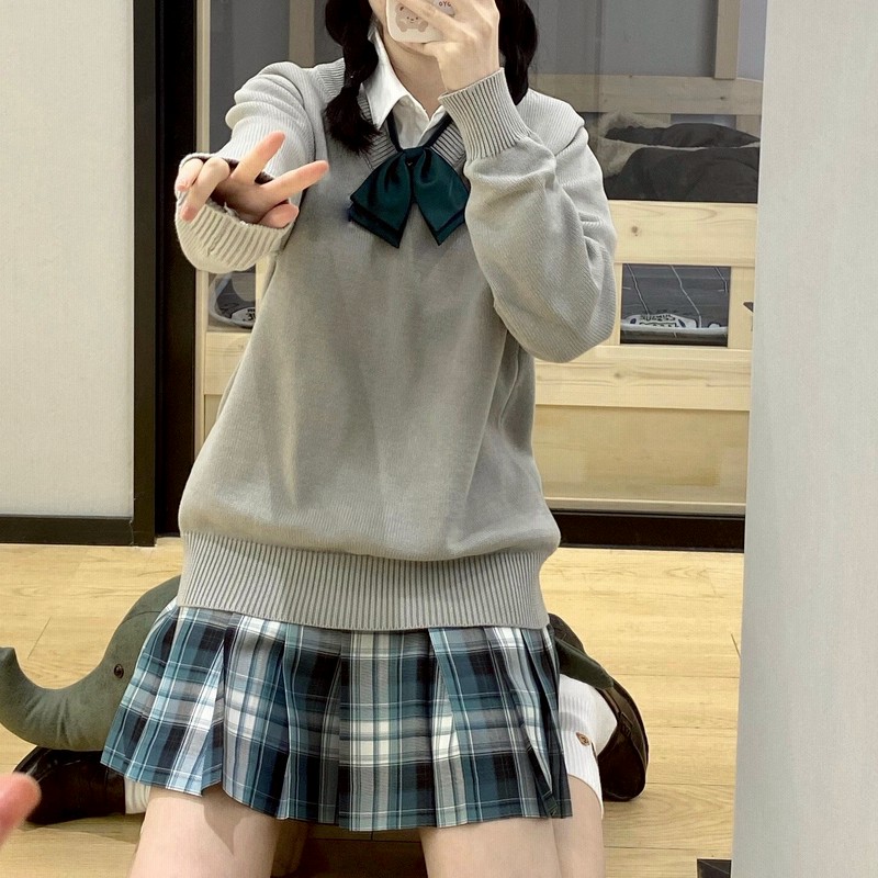 無地スクールセーターケーブル トップスVネック ニットグレーネイビーブラック ホワイト スクール 制服 レディース学生高校生大学生卒業式 通販 LINEポイント最大1.0%GET LINEショッピング レディース 制服 セーター M