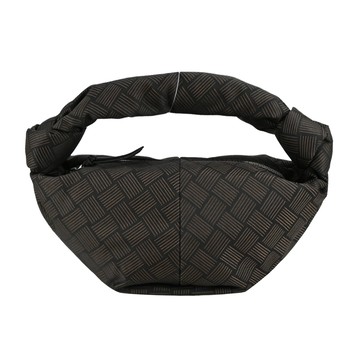 BOTTEGA VENETA  經典圖案刺繡尼龍雙結手提包(迷你/咖啡)
