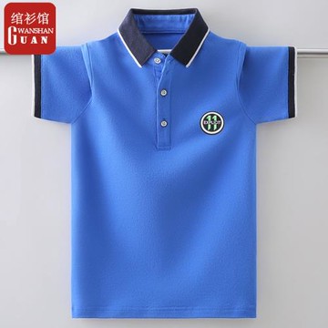 男童短袖T恤 中大童夏季2025新款兒童POLO衫 男孩洋氣純棉恤半袖
