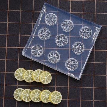 Diy超輕粘土食玩娃屋diy檸檬片模擬甜點檸檬茶蛋糕裝飾物矽膠模具 翻糖模具 黏土工具