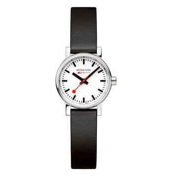 MONDAINE 瑞士國鐵evo2 Vegan植物皮革時光走廊腕錶 26mm - 黑 / 26110LBV