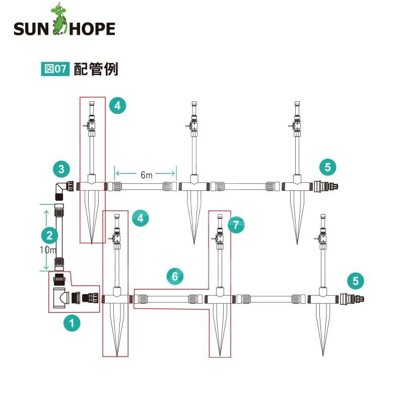 サンホープ SUNHOPE 散水亭 半円楽MP2000仕様 ハウス間口5.4mx48mハウス1棟分 MP2000