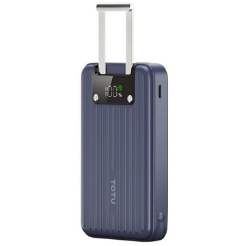 TOTU 拓途 PD+QC行李箱造型磁吸數顯快充行動電源 手機支架 10000mAh大容量 15W無線輸出MagSafe兼容  PB-1007  藍色