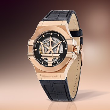 Maserati 瑪莎拉蒂 Potenza 力霸羣雄 R8821108039 霸氣海神三叉經典 立體透視 鏤空機械 手錶