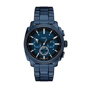 FOSSIL MACHINE系列 絕讚霸氣三眼計時腕錶-藍-FS6167