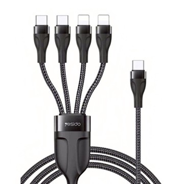 yesido 4合1 Type-C 接口充電線 4A  黑色  1條