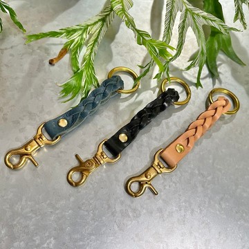 麻花鑰匙圈 短