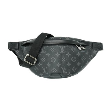 Louis Vuitton 展示品 Discovery PM 字花帆布拉鍊斜背腰包(M46035-黑灰)