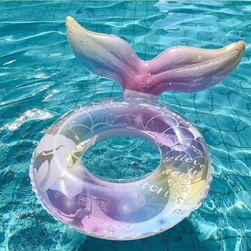 【臺灣出貨】ins游泳圈親子美人魚兒童腋下圈網紅大人透明加厚亮片浮力