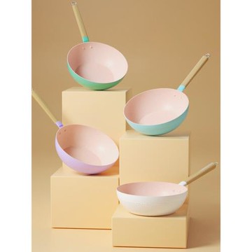 麥飯石不粘鍋炒鍋家用電磁爐煤氣專用燃氣灶適用炒菜鍋無油煙平底