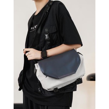 2025新款小斜挎包男款磁吸扣單肩背郵差腰胸包運動潮休閑男包背包