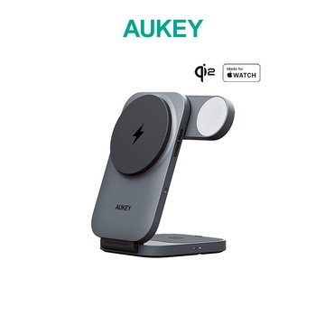 【AUKEY】 LC-MC312 MagFusion Z Qi2 三合一磁吸折疊式旅行無線充電器 多功能充電座