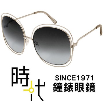 【CHLOE】Chloé 太陽眼鏡 CE126S 733 62mm 圓框墨鏡 灰色漸層鏡片/金框 台南 時代眼鏡