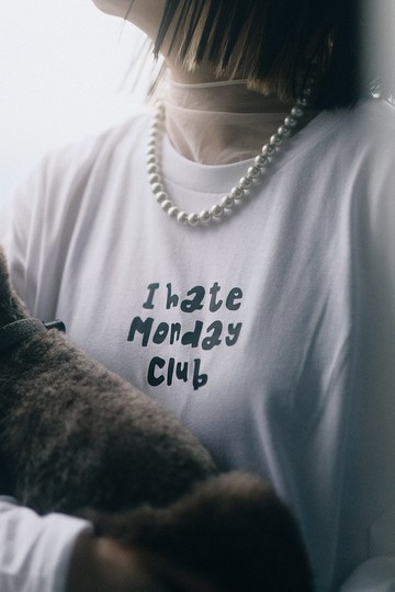 I Hate Monday Club 長袖白 Tee