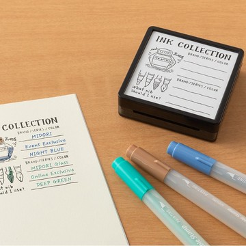 MIDORI 海外限定手繪浸透印章-墨水