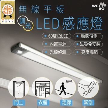 【WEiZ】WEIBO 無線LED自動平板調光感應燈-LI3360L