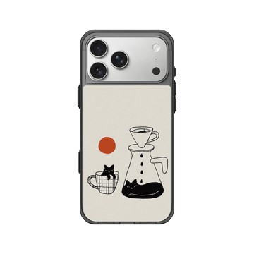 iPhone 17 Pro Max Clear (相機按鈕) 酷墨灰 - ilovedoodle (Lim Heng Swee) - Coffee Cat: 慢滴醇香