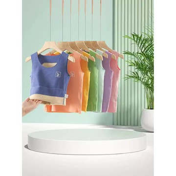 【24小時-臺中出貨】兒童隨心裁菌德絨背心蠶絲護肚護背男童女童保暖內衣寬肩背心G3.1