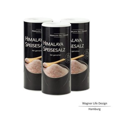 【Wagner Life Design】喜馬拉雅頂級粉紅玫瑰鹽細鹽撒罐 200gx3入組