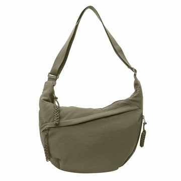 防潑水尼龍斜背餃子包 輕量 尼龍布料 多夾層大空間  34 x 22 x 9cm  綠色