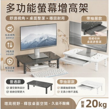 台灣現貨🌞螢幕增高架 筆電置物架 電腦架 增高架 螢幕架 電腦螢幕架 桌上置物架 電腦桌 鏤空散熱 三檔高度調節