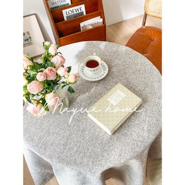 蔓越家  北歐棉麻復古高級純色餐桌布茶幾墊布北歐圓桌床頭柜臺布