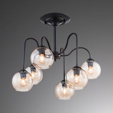 E27 工業風半吸頂六燈  B209-030142