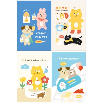 有吉合作社 空白厚筆記本 32K-夜市/穿搭/花園/飛車