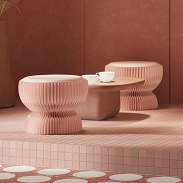 十八紙｜坐蓮凳-粉色-28cm高