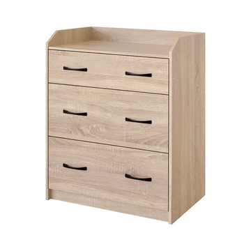 《HOPMA》荷比北歐風三抽斗櫃 台灣製造 收納床頭櫃 置物抽屜櫃 邊櫃-淺橡(漂流)木