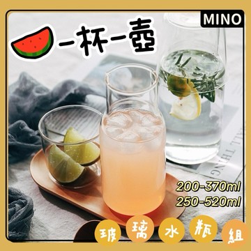日式一人飲茶具組【台灣現貨】玻璃水瓶水杯套裝 一杯一壺 早餐杯 茶杯 牛奶杯 透明茶壺套裝 水杯 茶壺 組合裝 電子發票