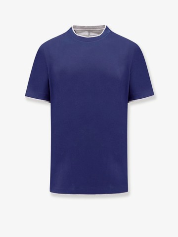 Cotton t-shirt with contrasting profiles - BRUNELLO CUCINELLI - gender_Man