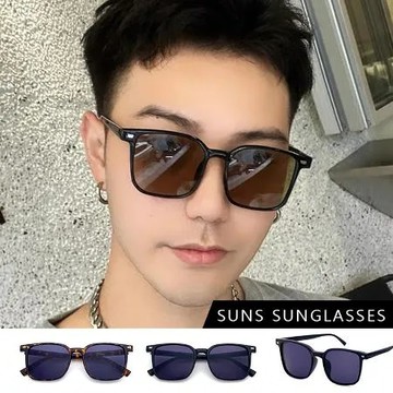 黑框灰色 【SUNS】網紅抖音款墨鏡  潮流方框太陽眼鏡  抗UV400