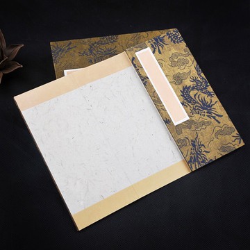 宣藝齋宣紙小冊頁8*18cm精裱小冊頁書法宣紙小楷毛筆宣紙冊頁手工冊頁精制裝裱冊頁書畫冊頁茶單菜單證書冊子