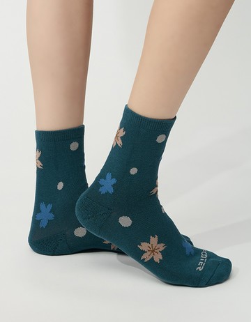 櫻花滿開襪- 藍