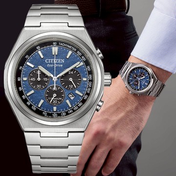 CITIZEN 星辰 GENTS Zenshin 輕量鈦 光動能 計時男錶 CA4610-85L
