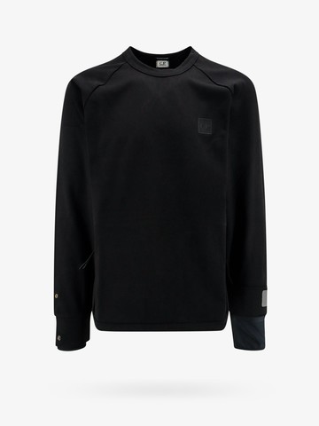 Stretch cotton sweatshirt with logo patch - C.P.COMPANY - gender_Man