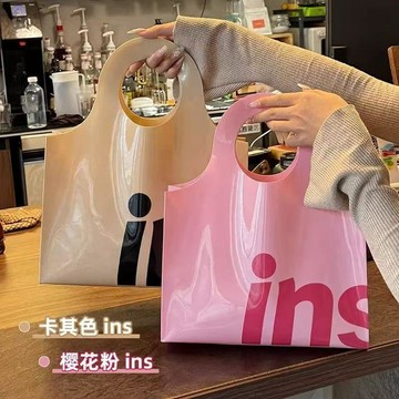 桃園出貨✨ins風服裝店手提袋時尚女裝衣服打包袋新款包裝袋簡約購物袋定製
