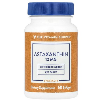 The Vitamin Shoppe, 蝦青素，12 毫克，60 粒軟膠囊