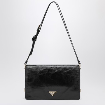 Medium shoulder bag black in leather