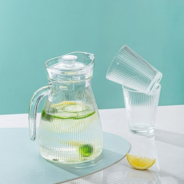 臺灣/✨玻璃涼水壺耐高溫家用大容量冷水壺白開水杯套裝客廳廚房裝水紮壺