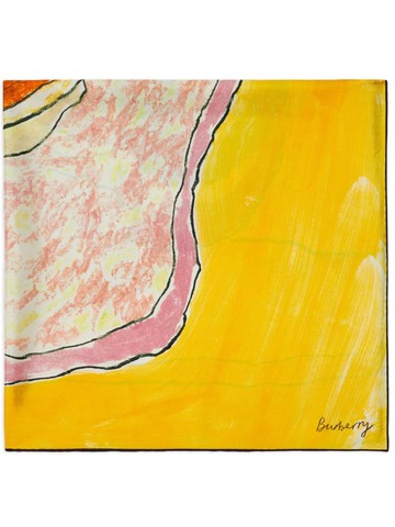 Burberry - Snail-print silk scarf - unisex - Silk - One Size - Yellow