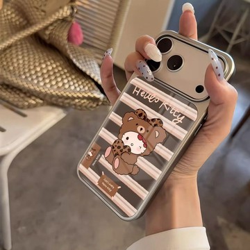 小熊睡衣貓咪iphone17手機殼可愛卡通蘋果16promax小衆15女款14