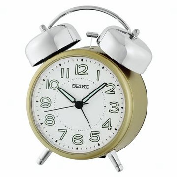 SEIKO 精工 經典不敗靜音秒針貪睡鬧鐘-金 QHK063G_SK045