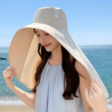 🚀隔日達出 優選直營❤️【圓頂款式】帽子女夏季全臉防曬大帽檐披肩太陽帽護頸防紫外線露