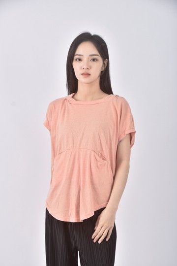 (S) u nme連帽橘色短袖上衣