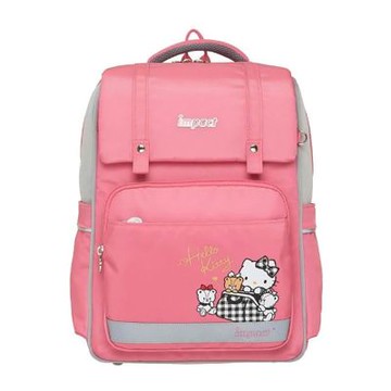 【IMPACT 怡寶】格紋凱蒂經典學院輕量護脊書包-粉色 /個 IMKT507PK