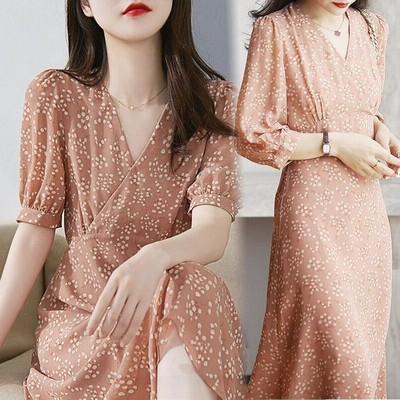 21春コーデ着痩せプリントワンピース春夏olおしゃれ花柄ワンピースレディース マキシワンピース七分丈袖 お出かけ ワンポイント 通販 Lineポイント最大get Lineショッピング